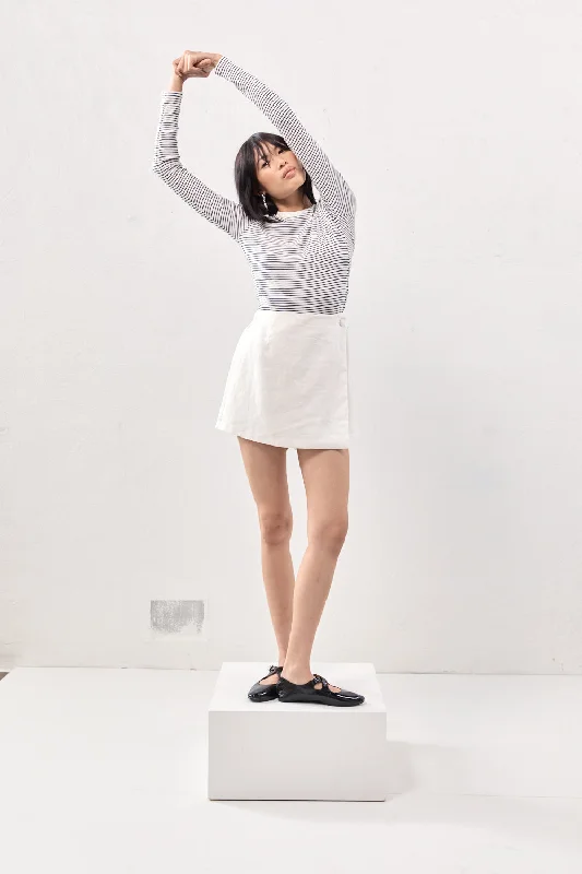 Jardin Linen Mini Skort White