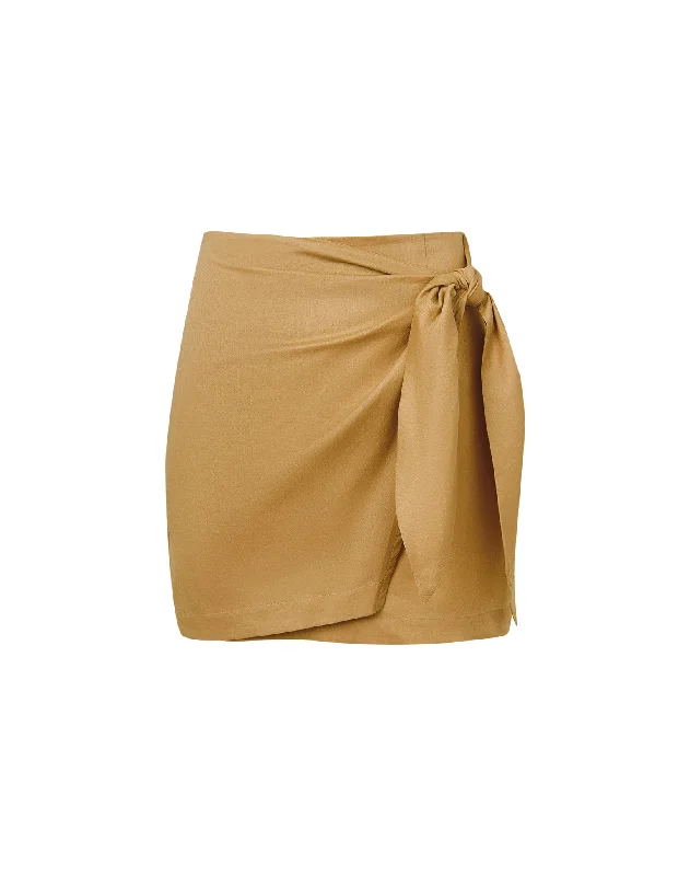 Rai Mini Skirt - Walnut