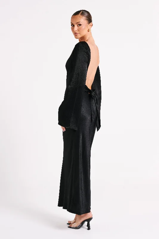 Fernanda Long Sleeve Maxi Dress - Black