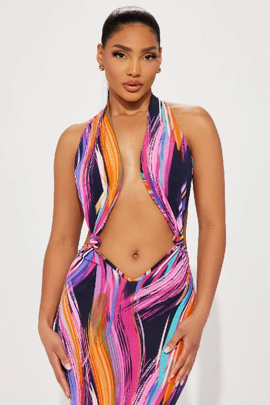 Ivanka Backless Maxi Dress - Multi Color