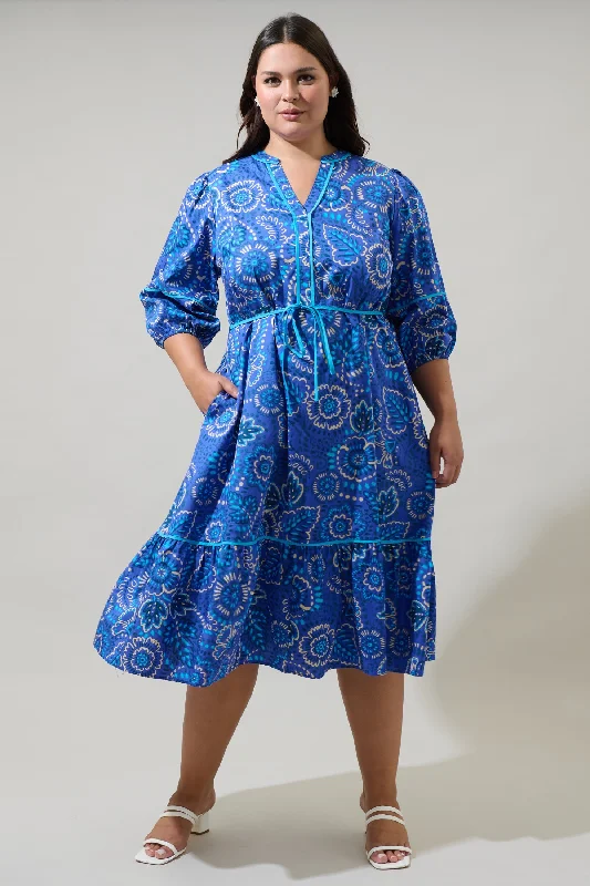 Kenner Floral Melia Shirt Midi Dress Curve