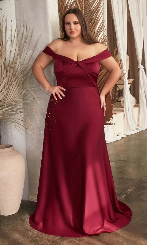 Off-the-Shoulder Plus-Size Long Prom Dress CD325C