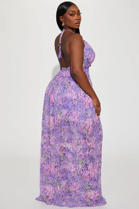 Marissa Chiffon Maxi Dress - Lavender/combo