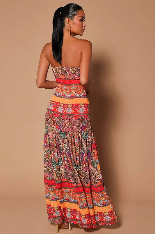 Pia Paisley Maxi Dress - Multi Color