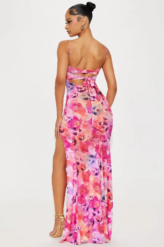 Polly Floral Maxi Dress - Pink/combo