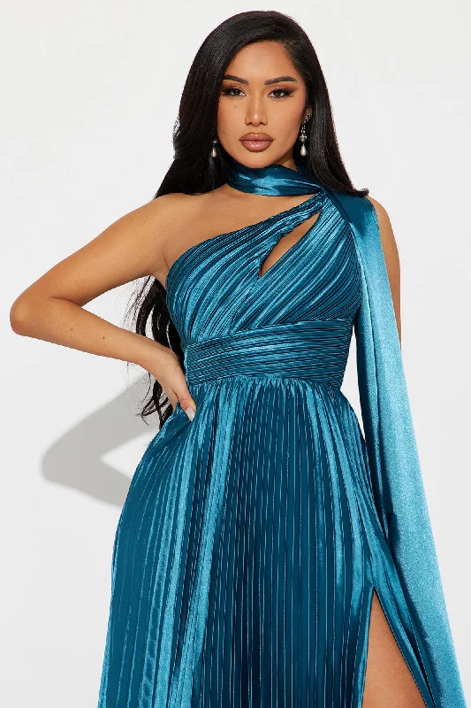 Unforgettable Night Satin Gown - Teal