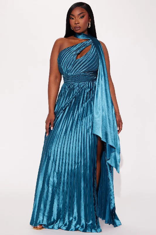 Unforgettable Night Satin Gown - Teal