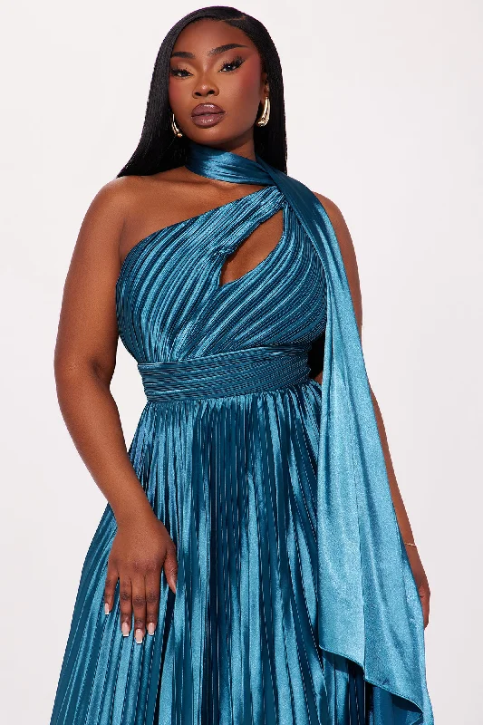 Unforgettable Night Satin Gown - Teal